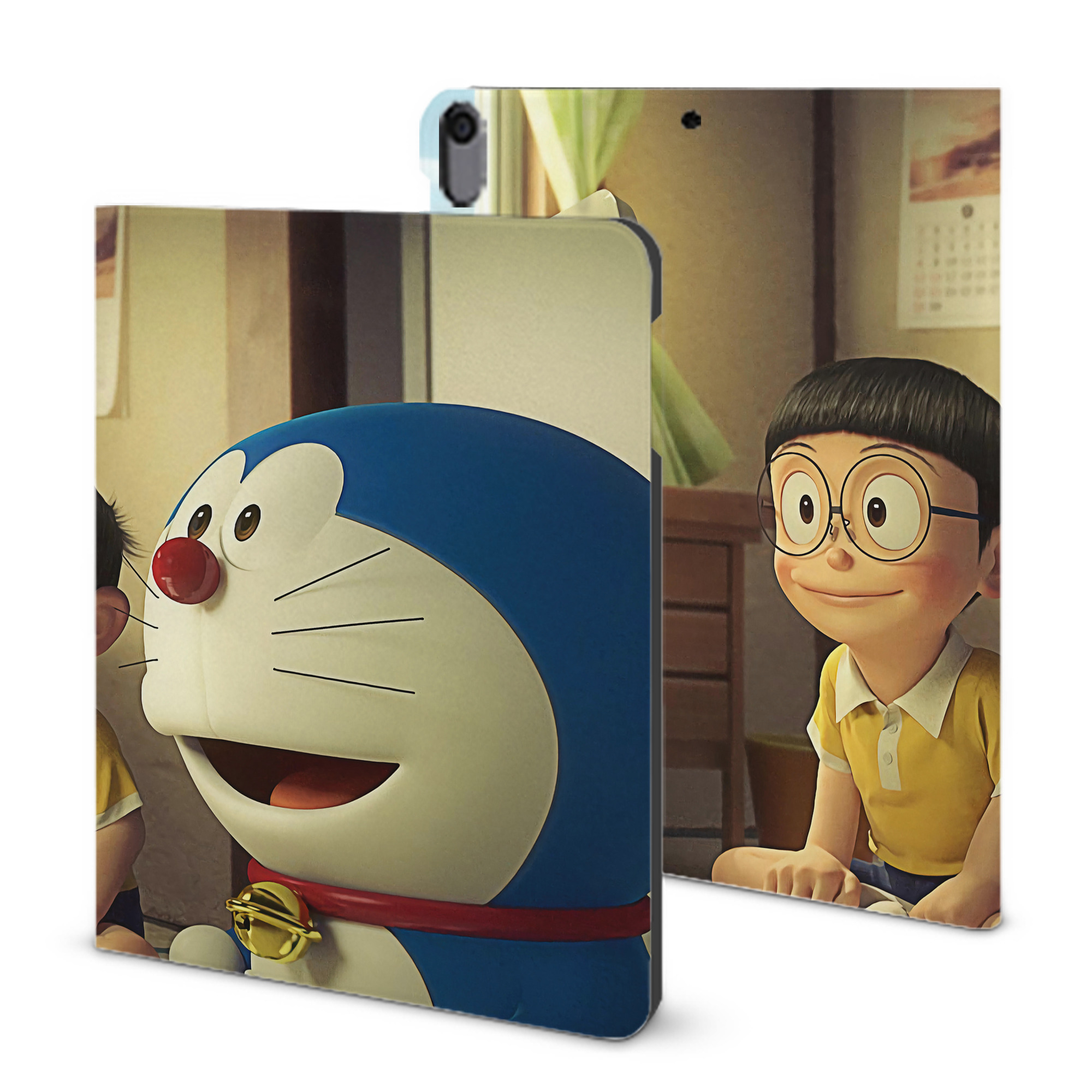 （画像用） ドラえもん Doraemon IPad ケース ブック型 PUレザー TPU 耐衝撃 軽量 薄型 ペン収納なし 全面保護 IPad 各モデル対応